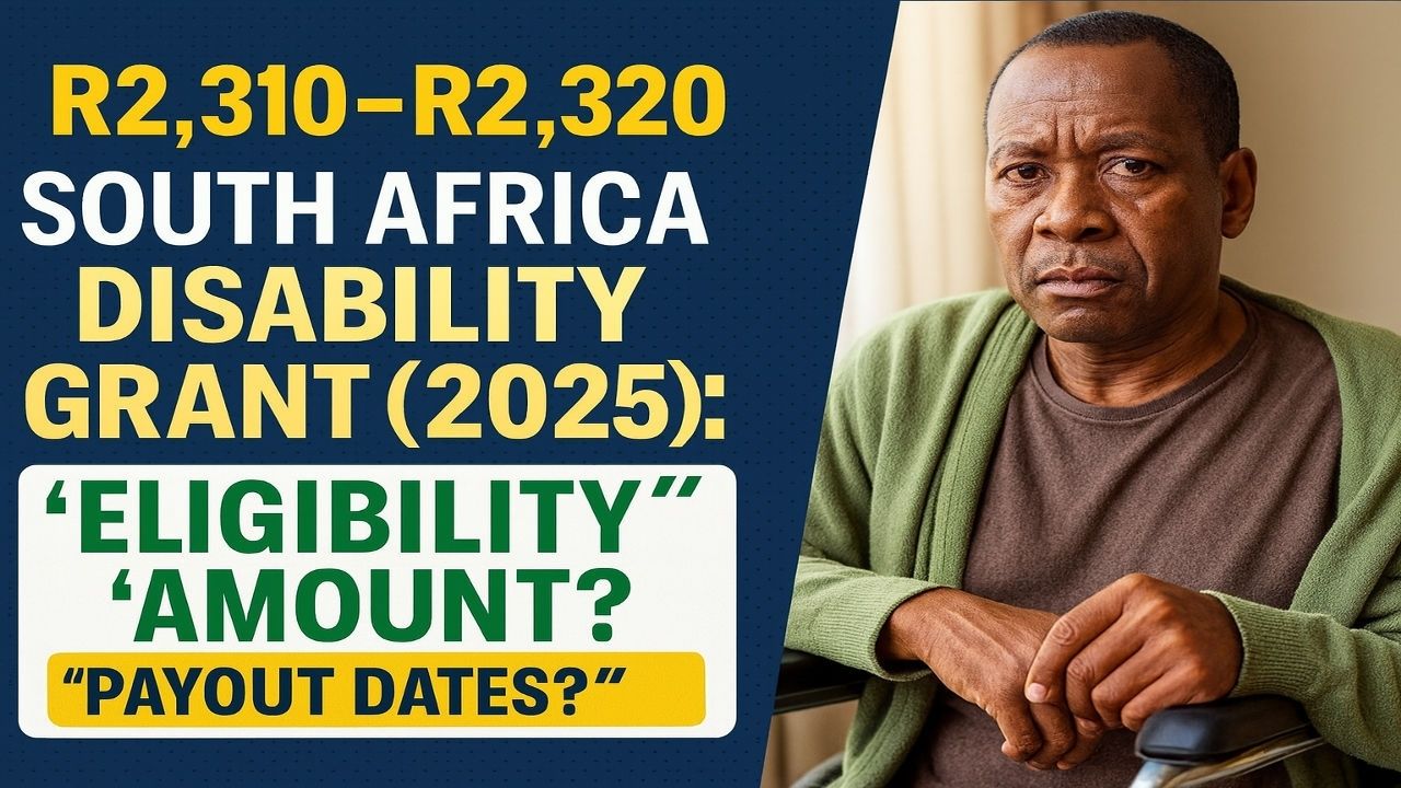 R2,310–R2,320 South Africa Disability Grant (2025): Eligibility, Amount, and October Payout Dates