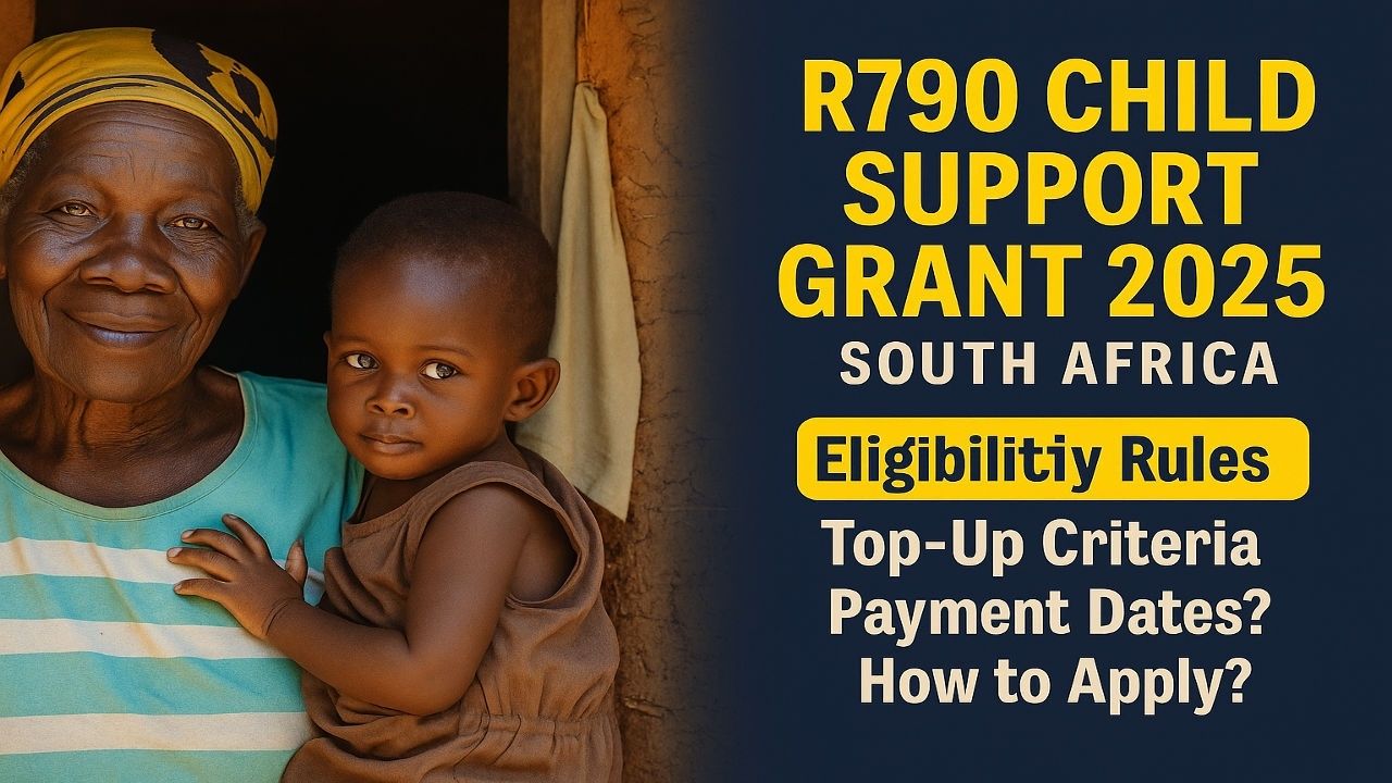 R790 Child Support Grant 2025: Eligibility Rules, Top-Up Criteria, Payment Dates, and How to Apply in South Africa